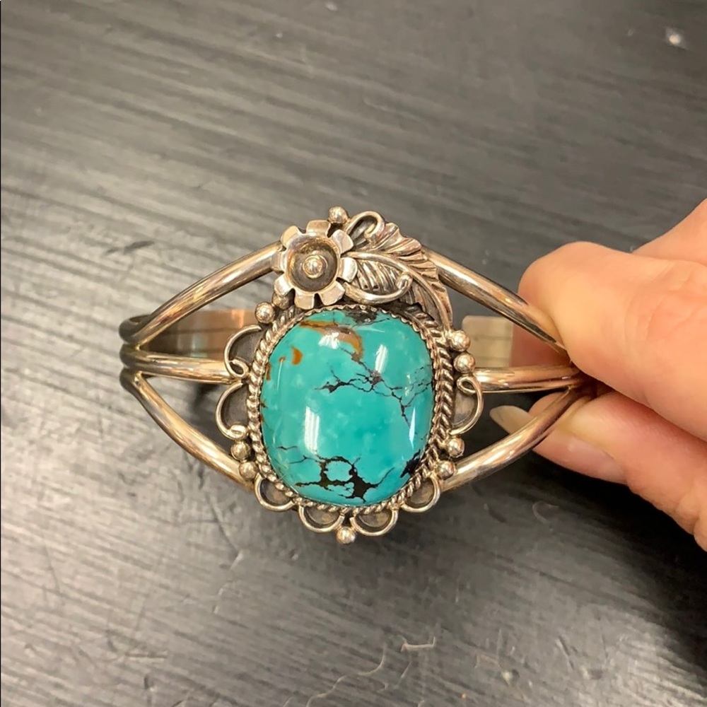 Sterling silver turquoise Native American bracelet